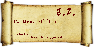 Balthes Pálma névjegykártya